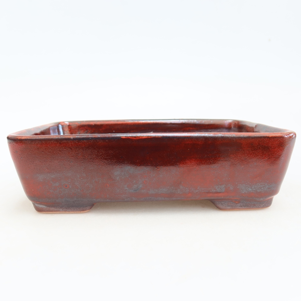 Ceramiczna miska do bonsai 18 x 13 x 5 cm, kolor czerwony