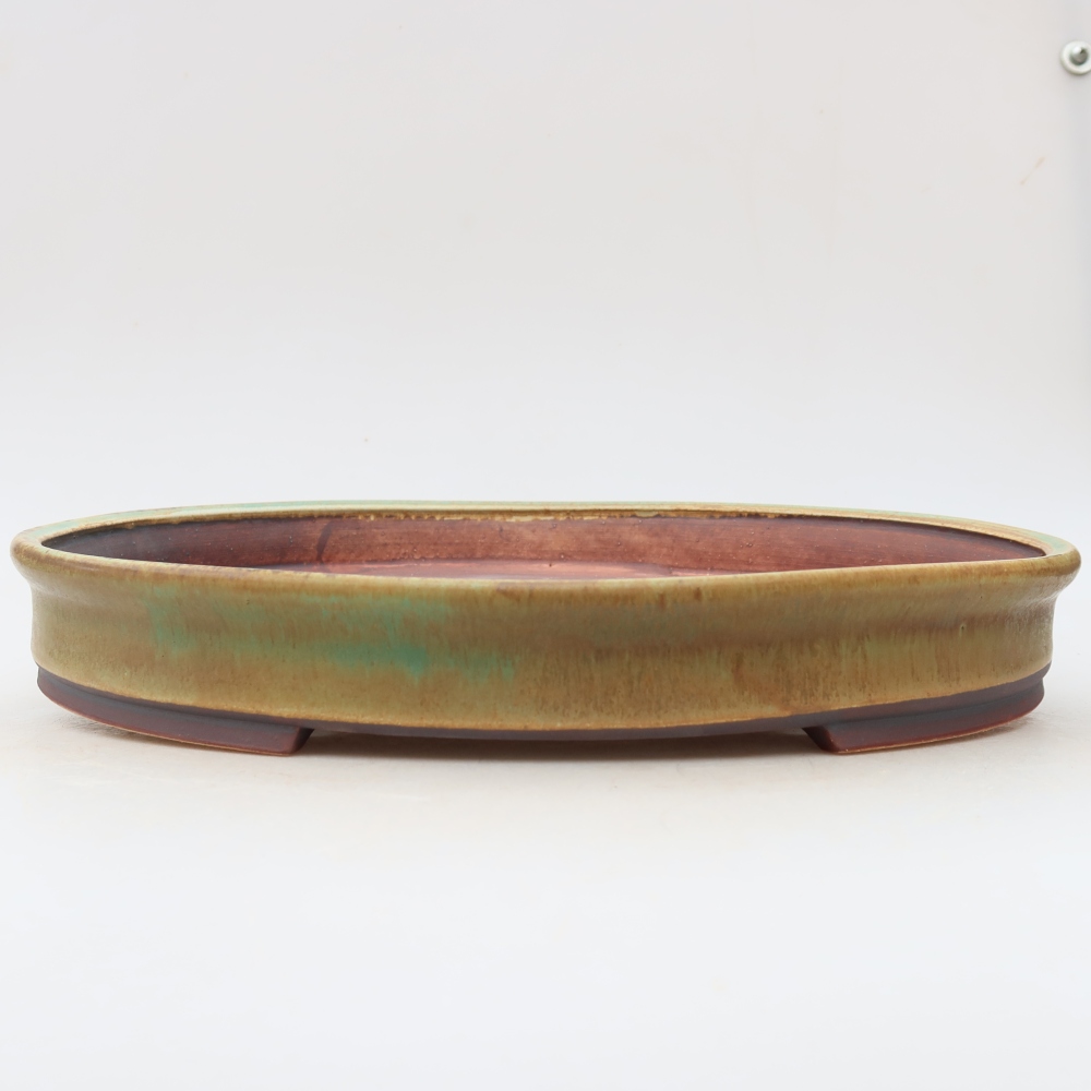Ceramiczna miska do bonsai 31 x 27 x 4,5 cm, zielona