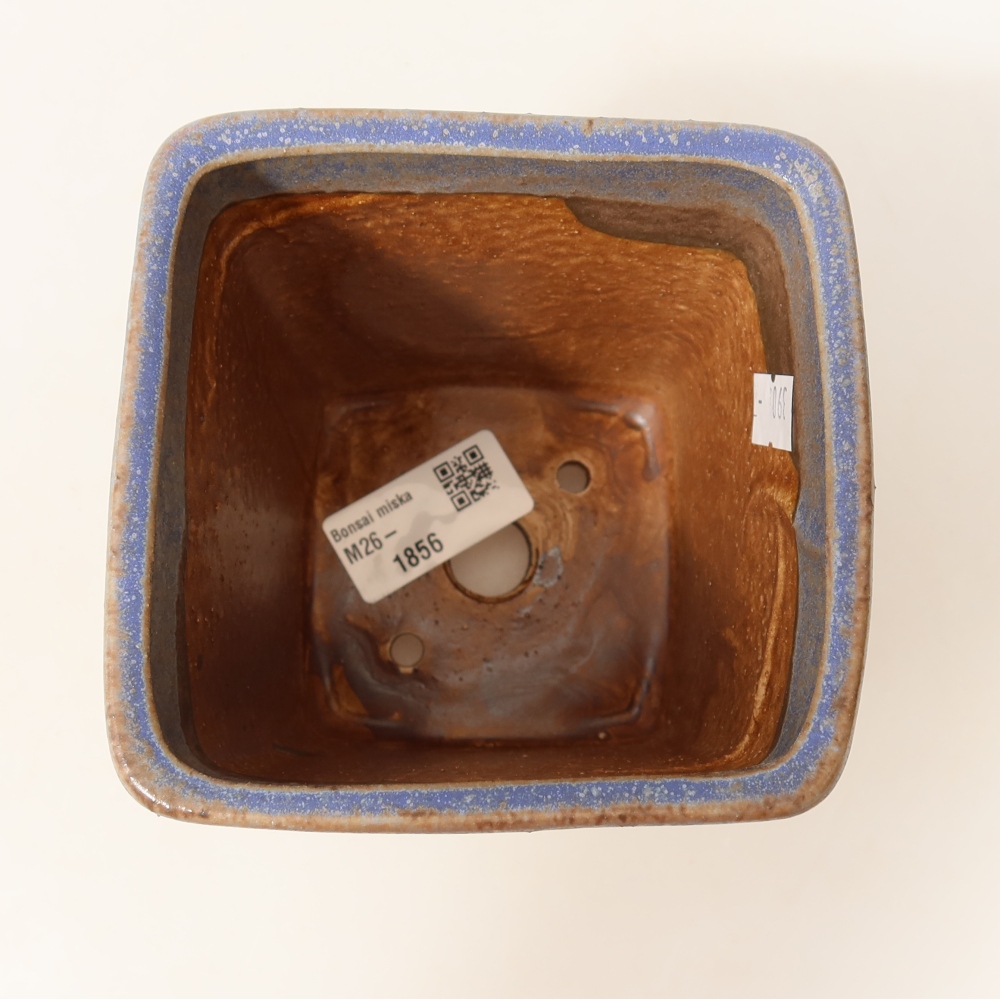 Ceramiczna miska do bonsai 10,5 x 10,5 x 12 cm, kolor niebieski