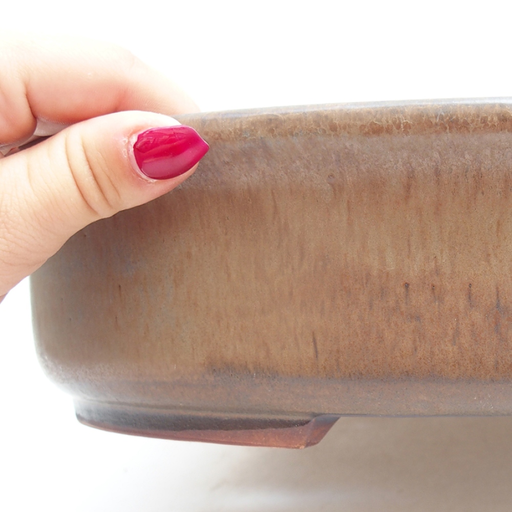 Ceramiczna miska bonsai 32,5 x 28,5 x 7,5 cm, kolor brązowy