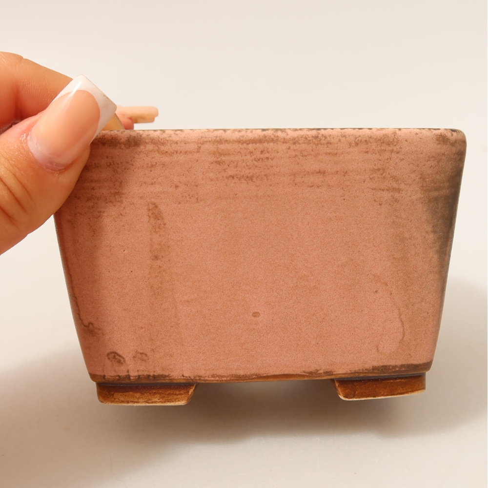 Ceramiczna miska do bonsai 10,5 x 10,5 x 7 cm, kolor różowy