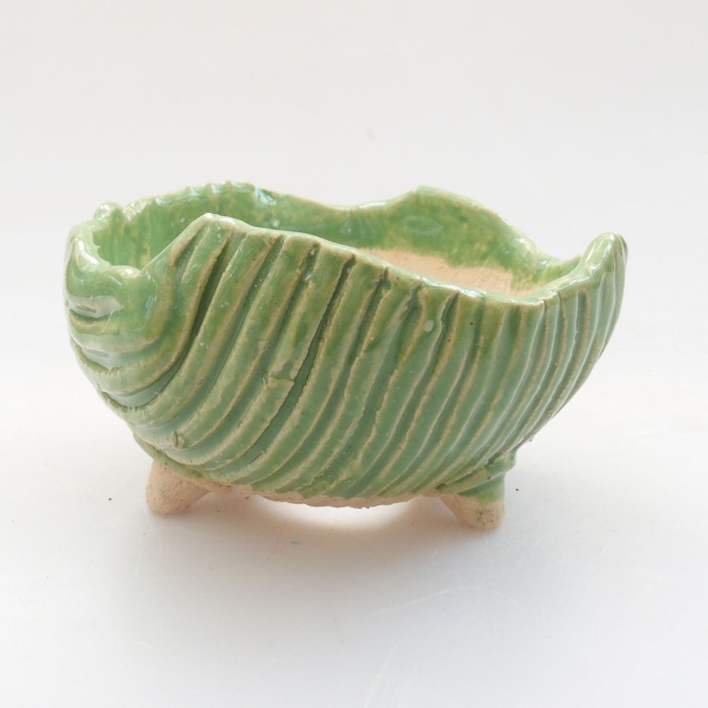 Muszla ceramiczna 7,5 x 7 x 4,5 cm, kolor zielony