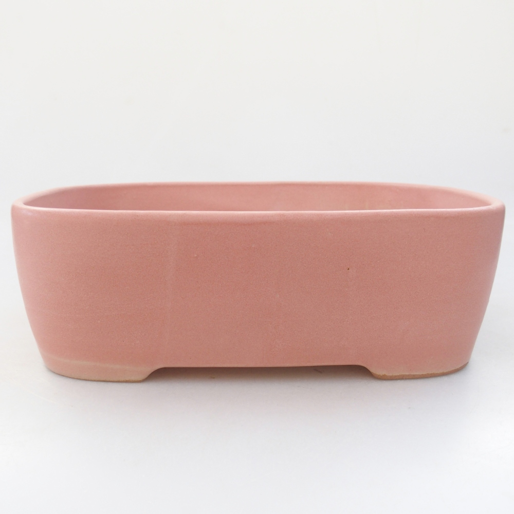 Ceramiczna miska na bonsai 23 x 18 x 7,5 cm, różowa
