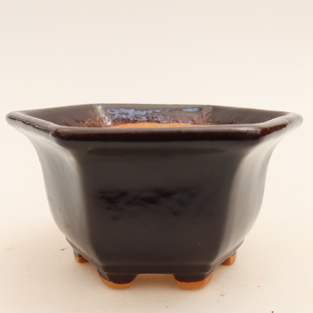 Ceramiczna miska do bonsai 10,5 x 9,5 x 5,5 cm, kolor czarny