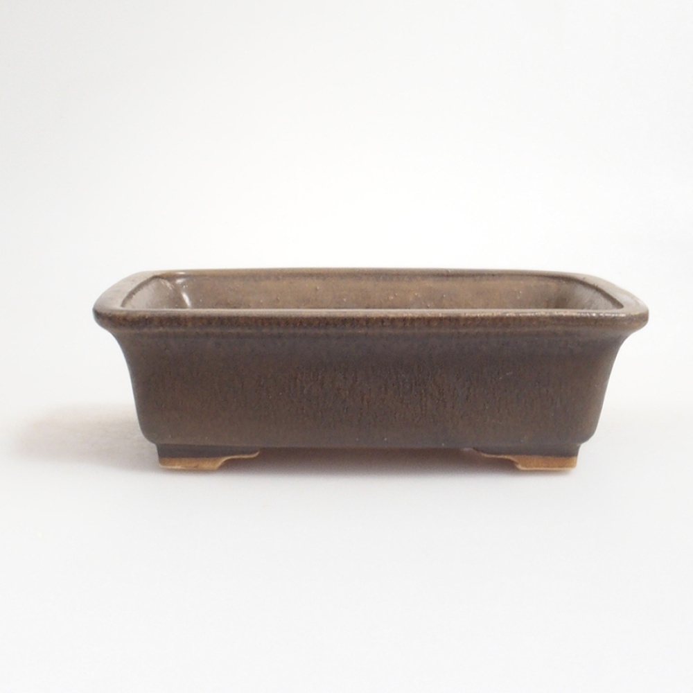 Ceramiczna miska do bonsai 17,5 x 14 x 5 cm, kolor brązowy