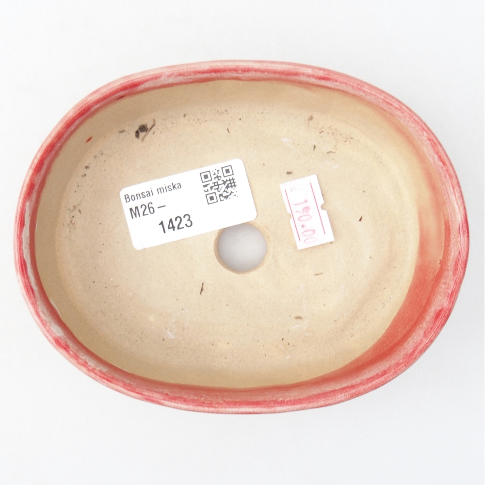 Ceramiczna miska do bonsai 12,5 x 10 x 3,5 cm, kolor czerwony