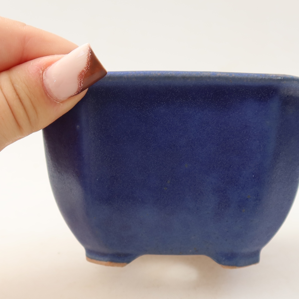 Ceramiczna miska do bonsai 10 x 10 x 6,5 cm, kolor niebieski