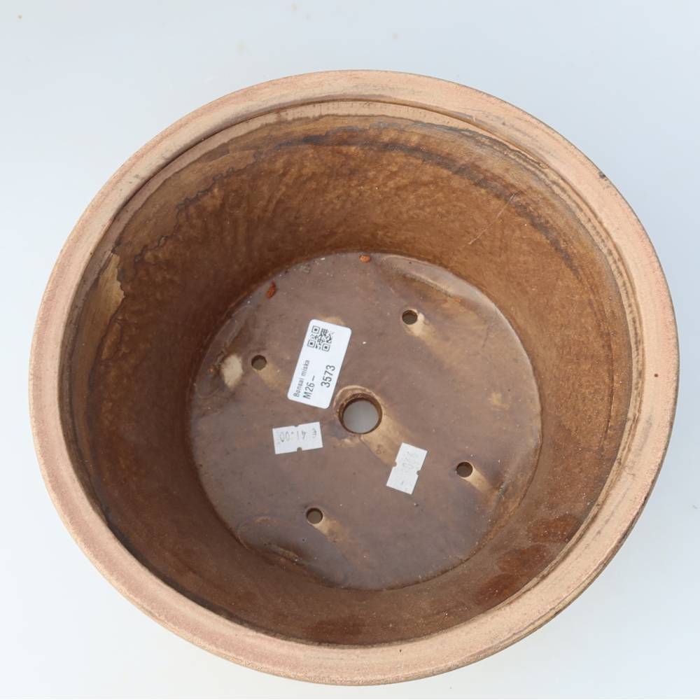 Ceramiczna miska do bonsai 24,5 x 24,5 x 11,5 cm, kolor różowy