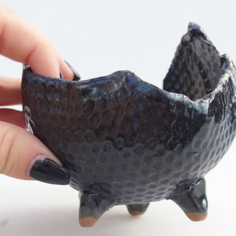 Ceramiczna muszla 10 x 8,5 x 8,5 cm, kolor niebieski