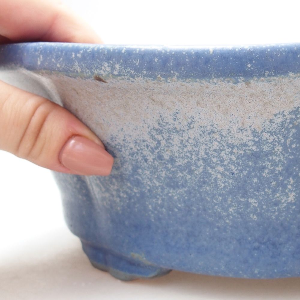 Ceramiczna miska na bonsai 26,5 x 26,5 x 8 cm, kolor niebieski