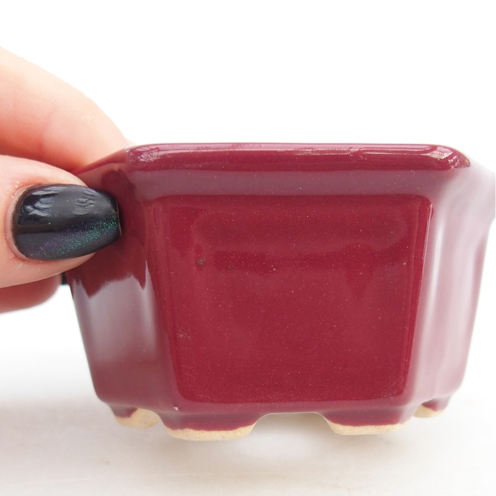 Mini miska do bonsai 8 x 7 x 4 cm, bordowa