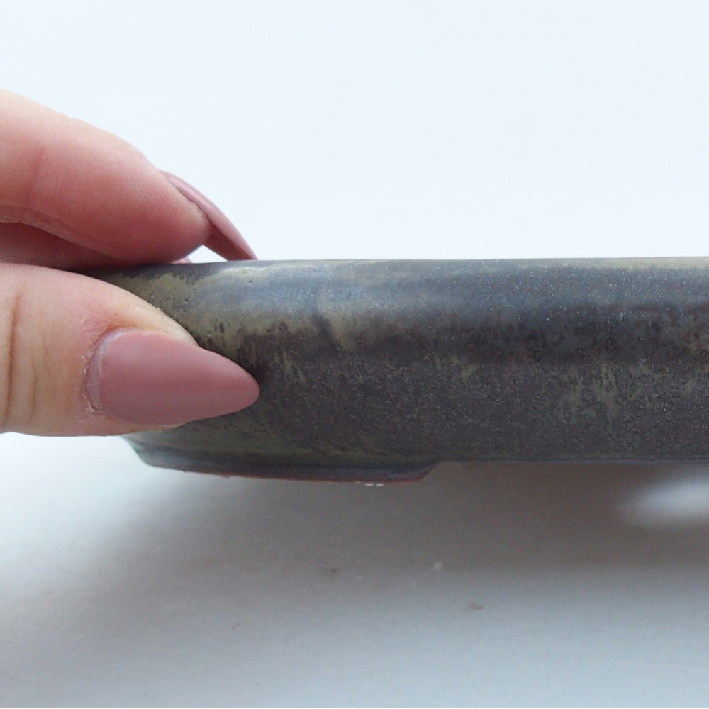 Ceramiczna miska do bonsai 22,5 x 16,5 x 3 cm, zielona