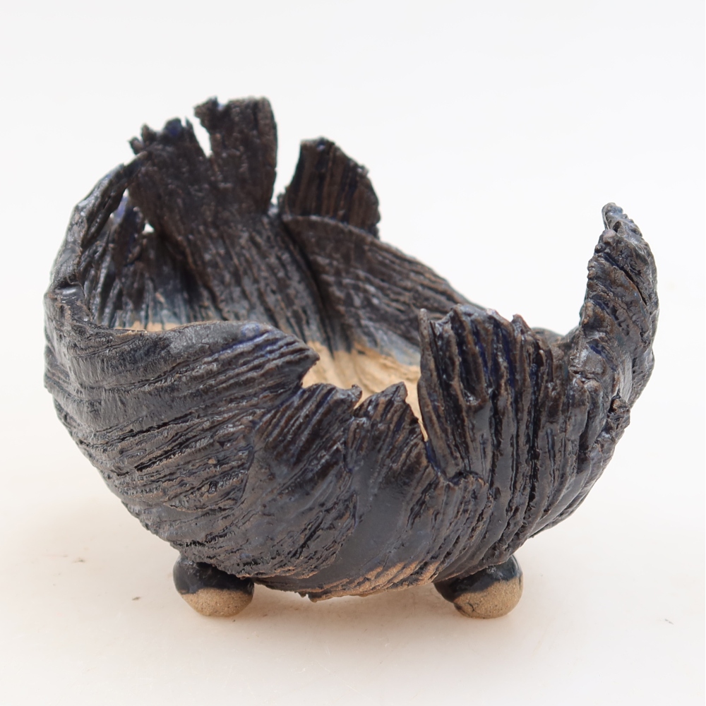 Ceramiczna skorupka  10 x 9 x 8,5 cm, kolor niebieski