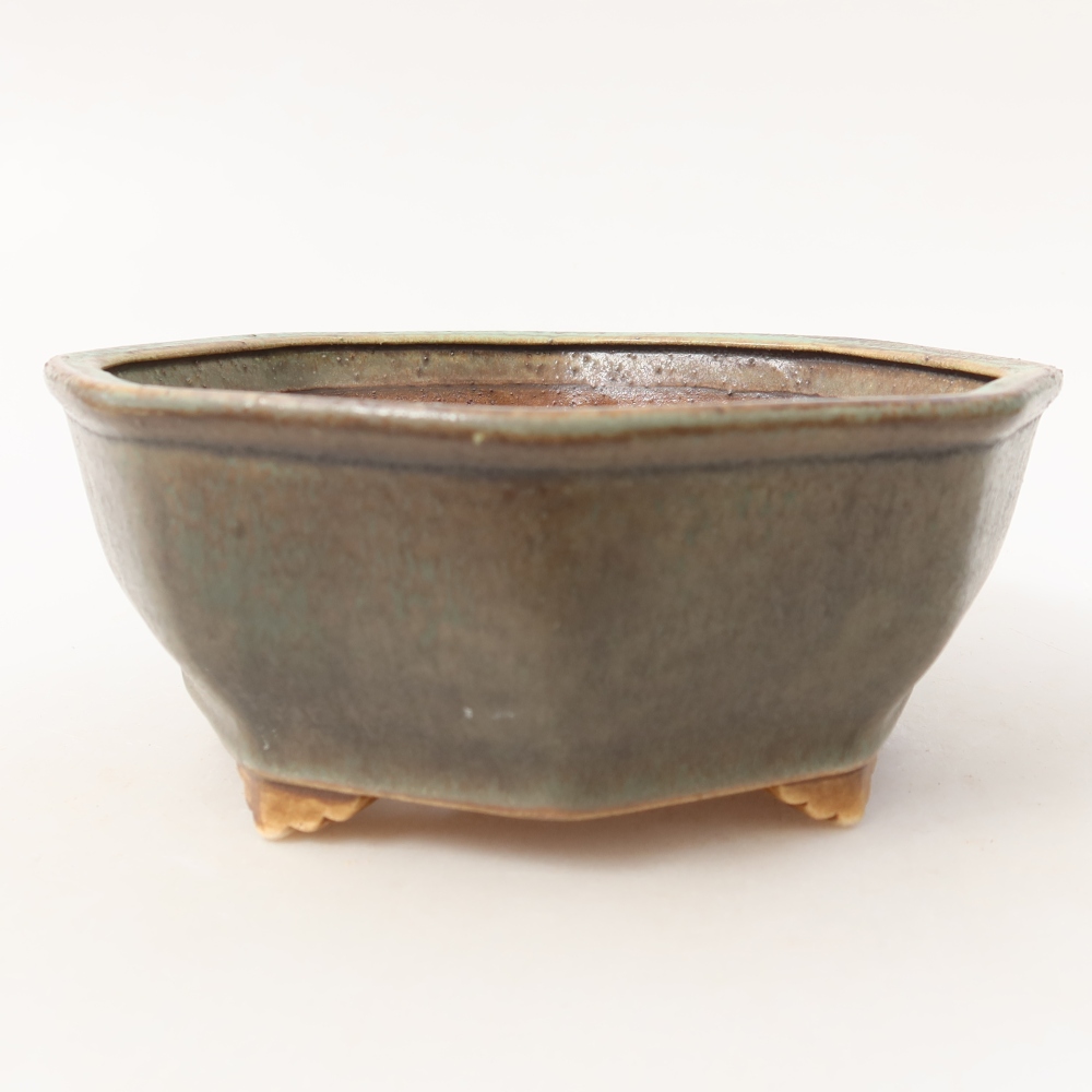 Ceramiczna miska do bonsai 17 x 16 x 6,5 cm, kolor zielony