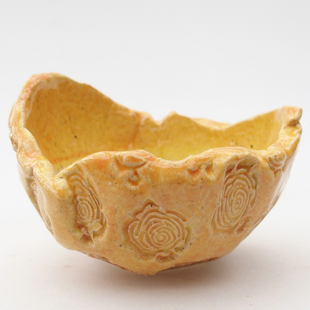 Ceramiczna skorupa 8,5 x 8,5 x 6 cm, żółta