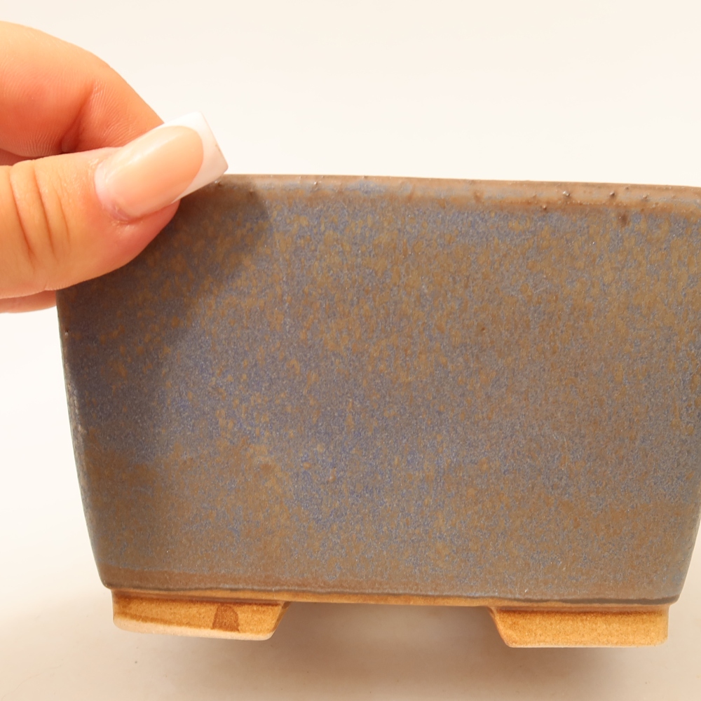 Ceramiczna miska do bonsai 13 x 13 x 8 cm, kolor niebieski