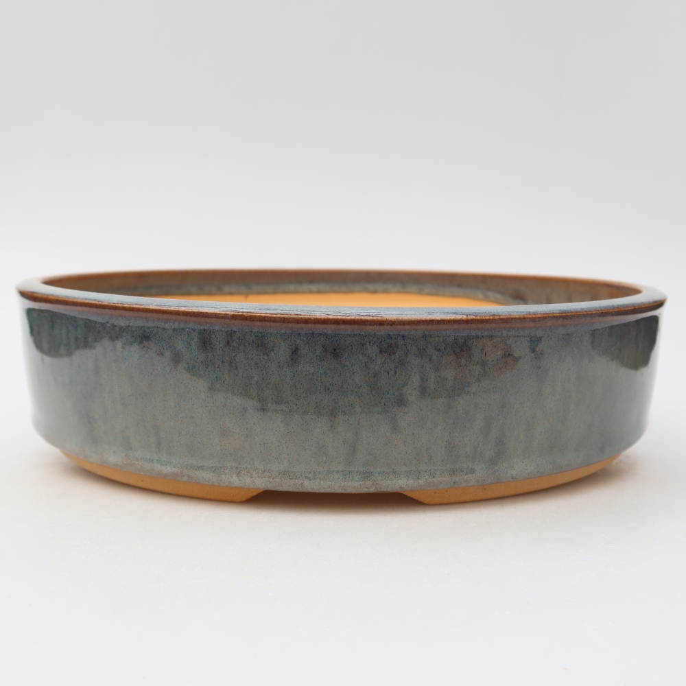 Ceramiczna doniczka do bonsai 26 x 26 x 6 cm, kolor szary
