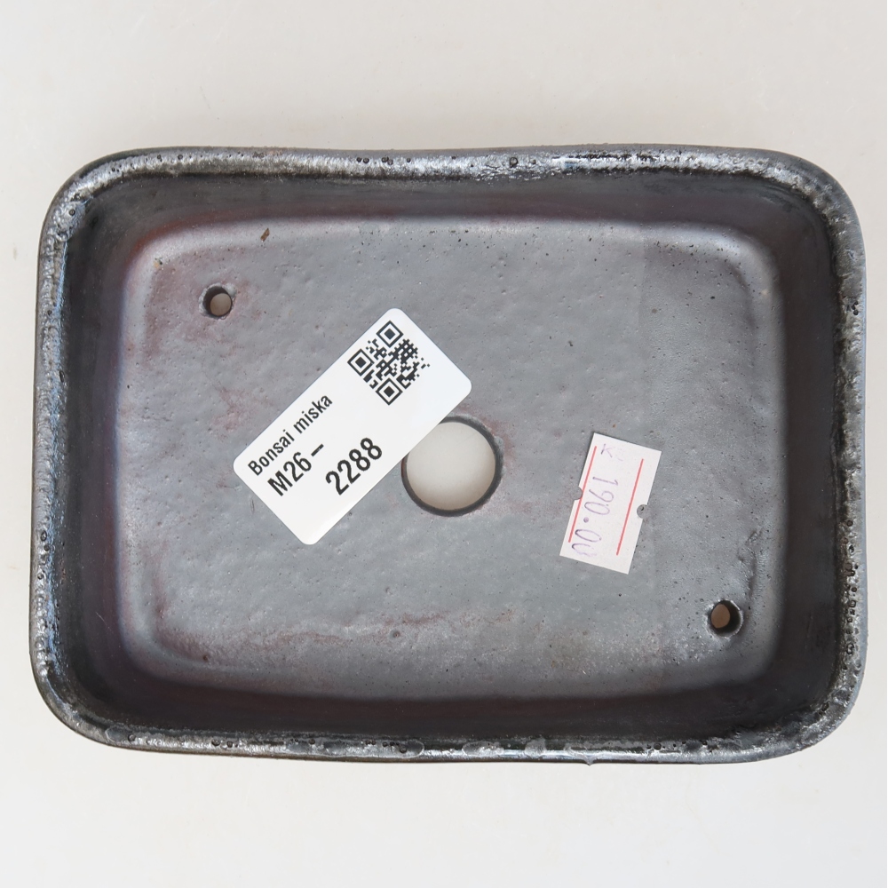 Ceramiczna miska do bonsai 13 x 9,5 x 3,5 cm, kolor metaliczny