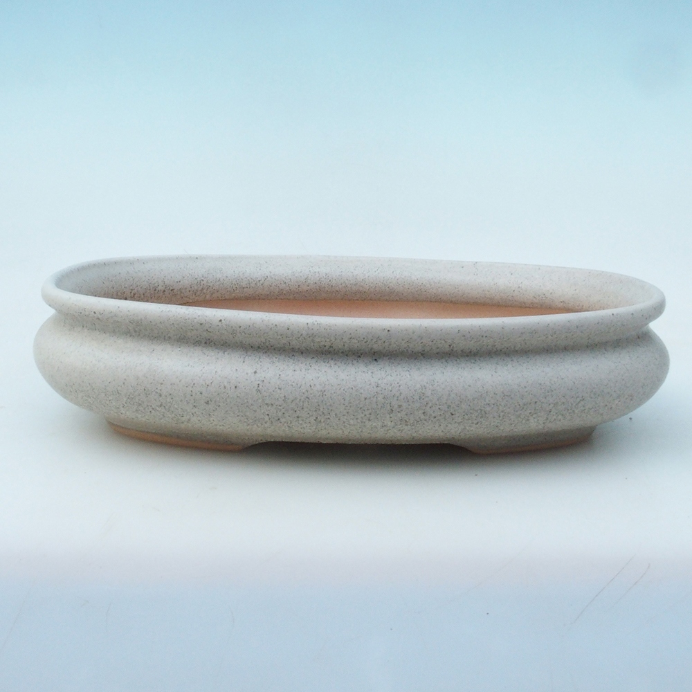 Miska do bonsai + podstawka H15 - 25,5 x 17,5 x 6 cm. - beżowa