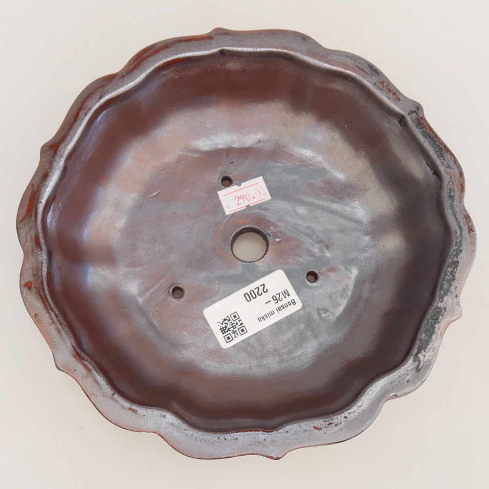 Ceramiczna miska do bonsai 18,5 x 18,5 x 5 cm, kolor metaliczny
