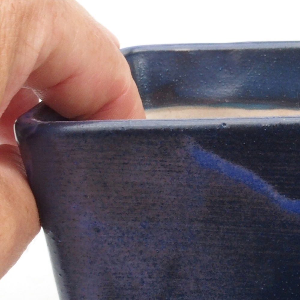 Ceramiczna miska bonsai 10,5 x 10,5 x 10,5 cm, kolor niebieski