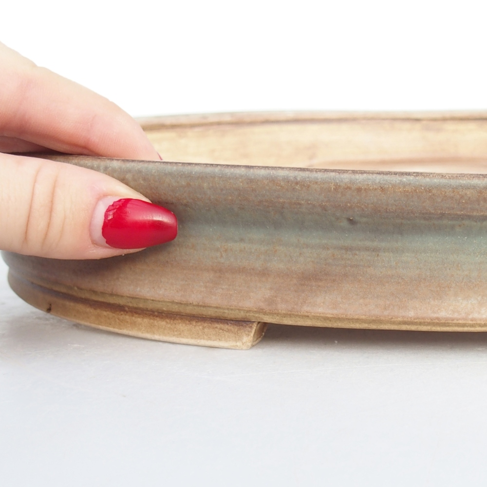 Ceramiczna miska do bonsai 31 x 27 x 4,5 cm, zielona