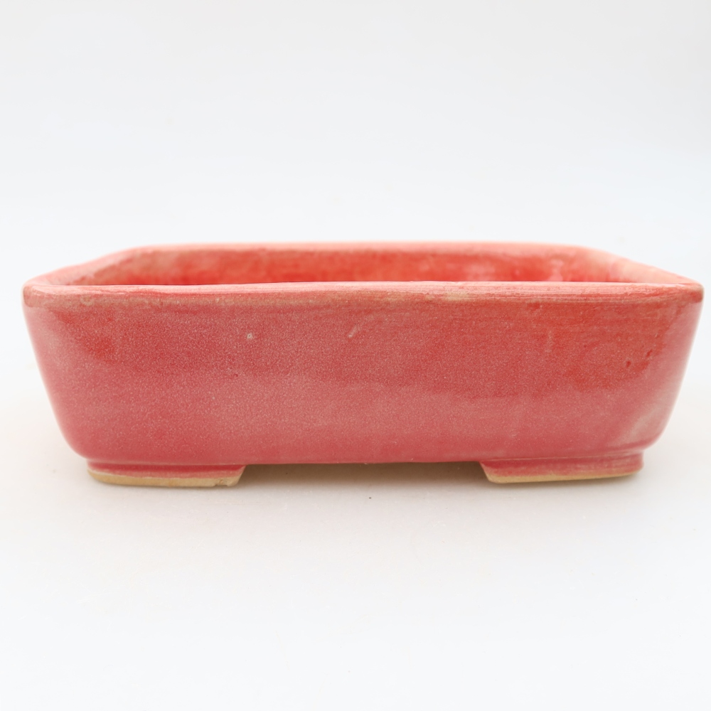 Ceramiczna miska do bonsai 15 x 12,5 x 4,5 cm, kolor czerwony