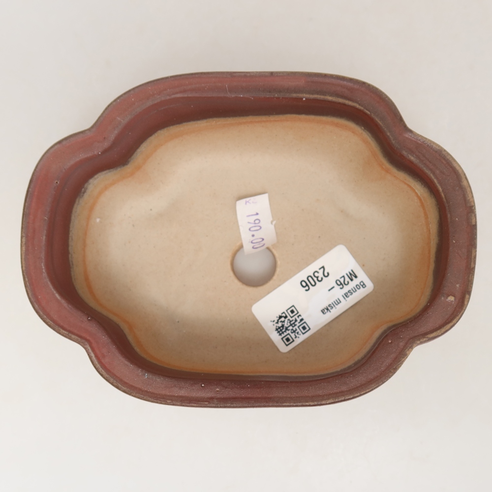 Ceramiczna miseczka do bonsai 13,5 x 10,5 x 5 cm, kolor fioletowy
