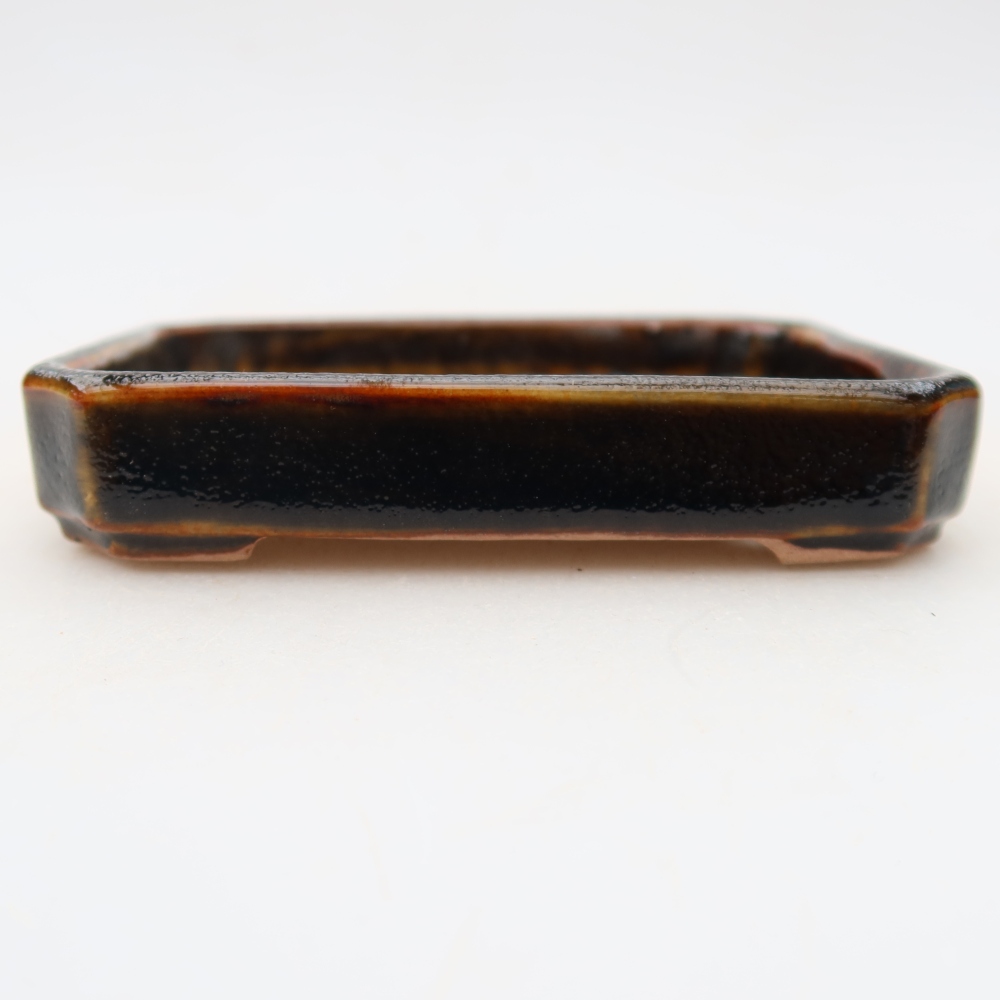 Ceramiczna miseczka do bonsai 10 x 8 x 2 cm, kolor brązowy
