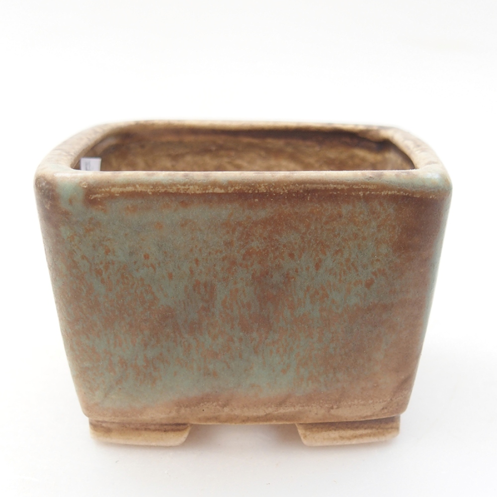 Ceramiczna miska bonsai 6 x 6 x 4,5 cm, kolor zielony