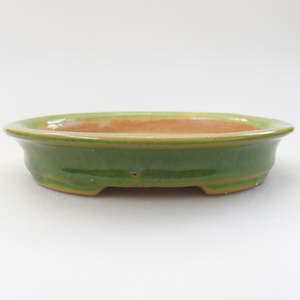 Ceramiczna miska bonsai 12,5 x 10,5 x 2 cm, kolor zielony