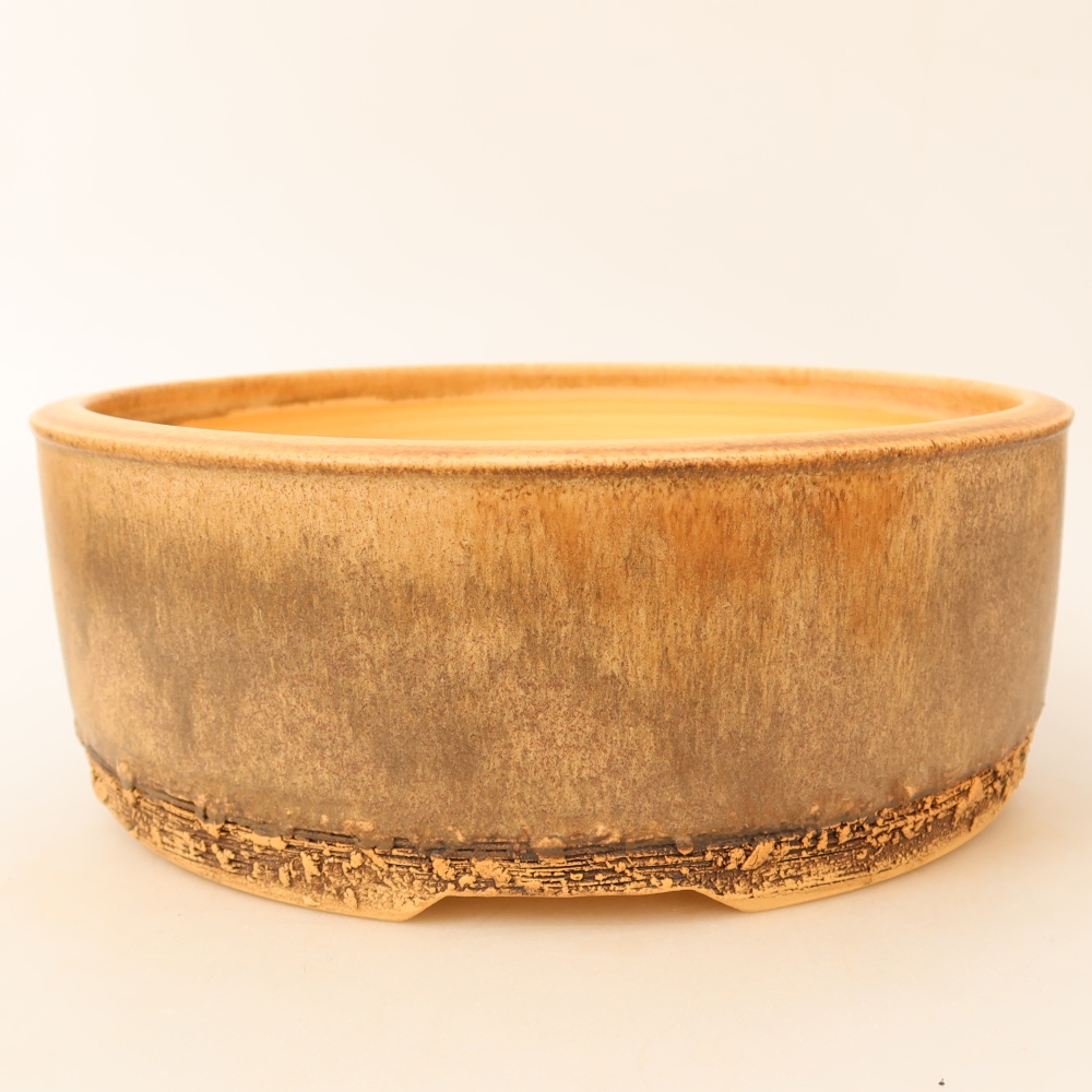 Ceramiczna miska do bonsai 24 x 24 x 9 cm, kolor brązowy
