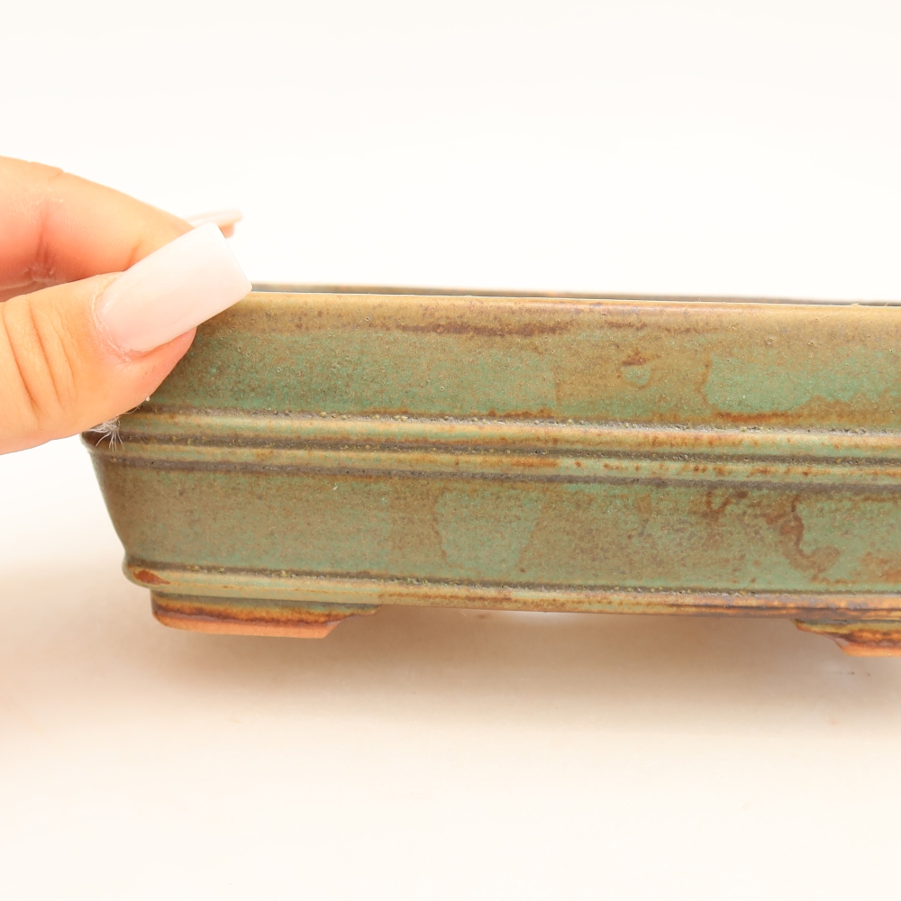 Ceramiczna miska do bonsai 17 x 12,5 x 5,5 cm, kolor zielony