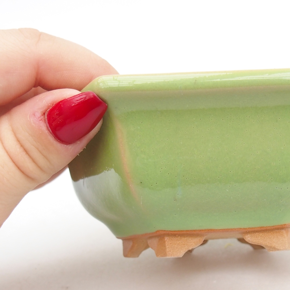 Ceramiczna miska do bonsai 12 x 10,5 x 4,5 cm, zielona