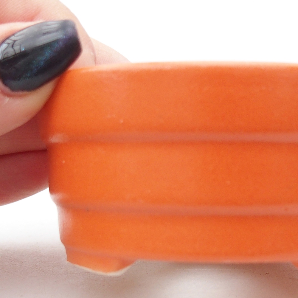 Mini miska do bonsai 7,5 x 7,5 x 3,5 cm, pomarańczowa