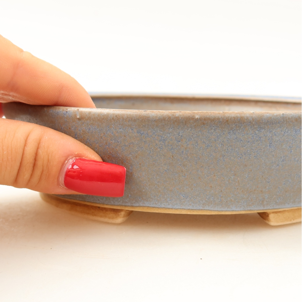 Ceramiczna miska do bonsai 15 x 14 x 4 cm, kolor niebieski