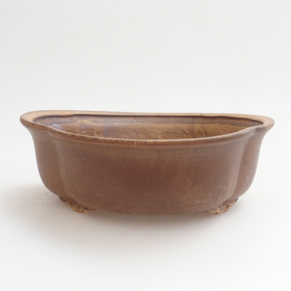 Ceramiczna miska do bonsai 18 x 17 x 6 cm, kolor brązowy