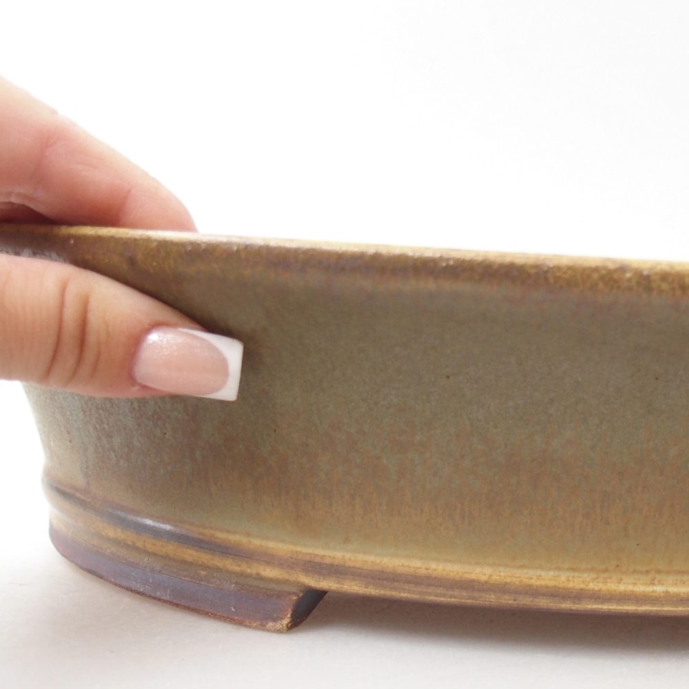 Ceramiczna miska na bonsai 32 x 29 x 7,5 cm, zielona