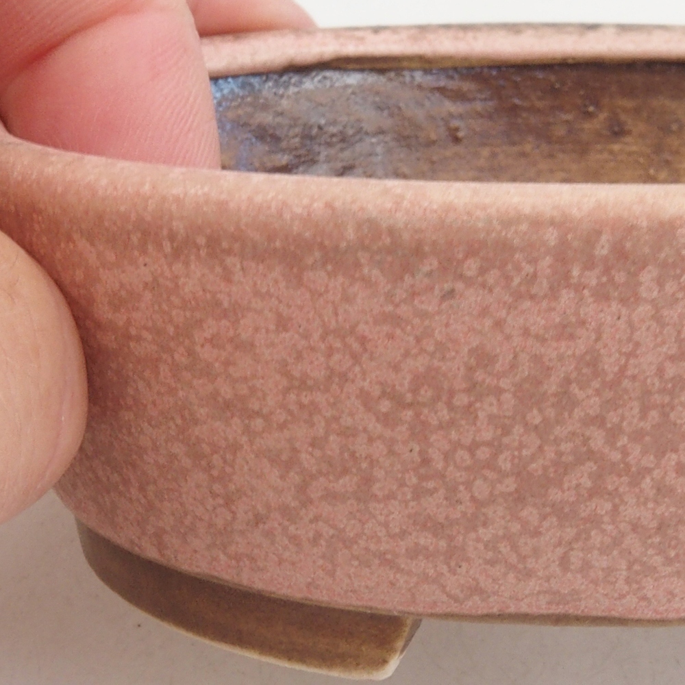 Ceramiczna miska do bonsai 9,5 x 8 x 3 cm, kolor różowy