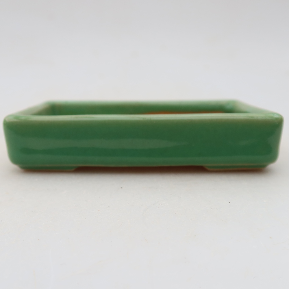 Ceramiczna miseczka do bonsai 10 x 7 x 2 cm, kolor zielony