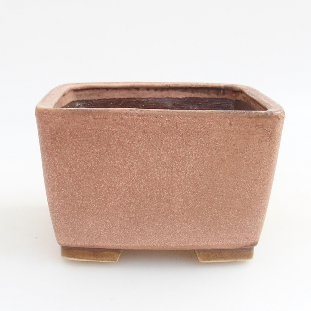 Ceramiczna miska bonsai 12 x 12 x 8 cm, kolor różowy
