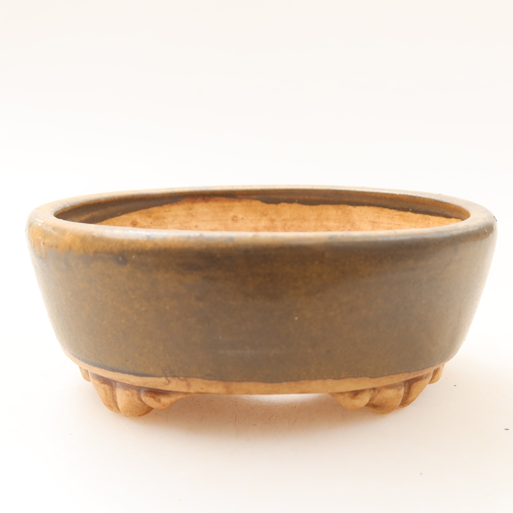 Ceramiczna miseczka do bonsai 9,5 x 8 x 4 cm, kolor brązowy