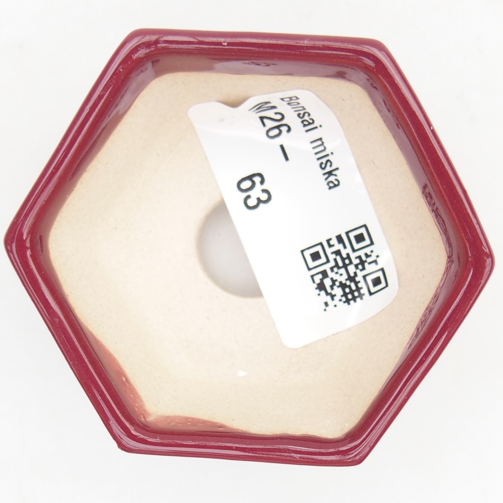 Mini miska do bonsai 6 x 5,5 x 2,5 cm, bordowa