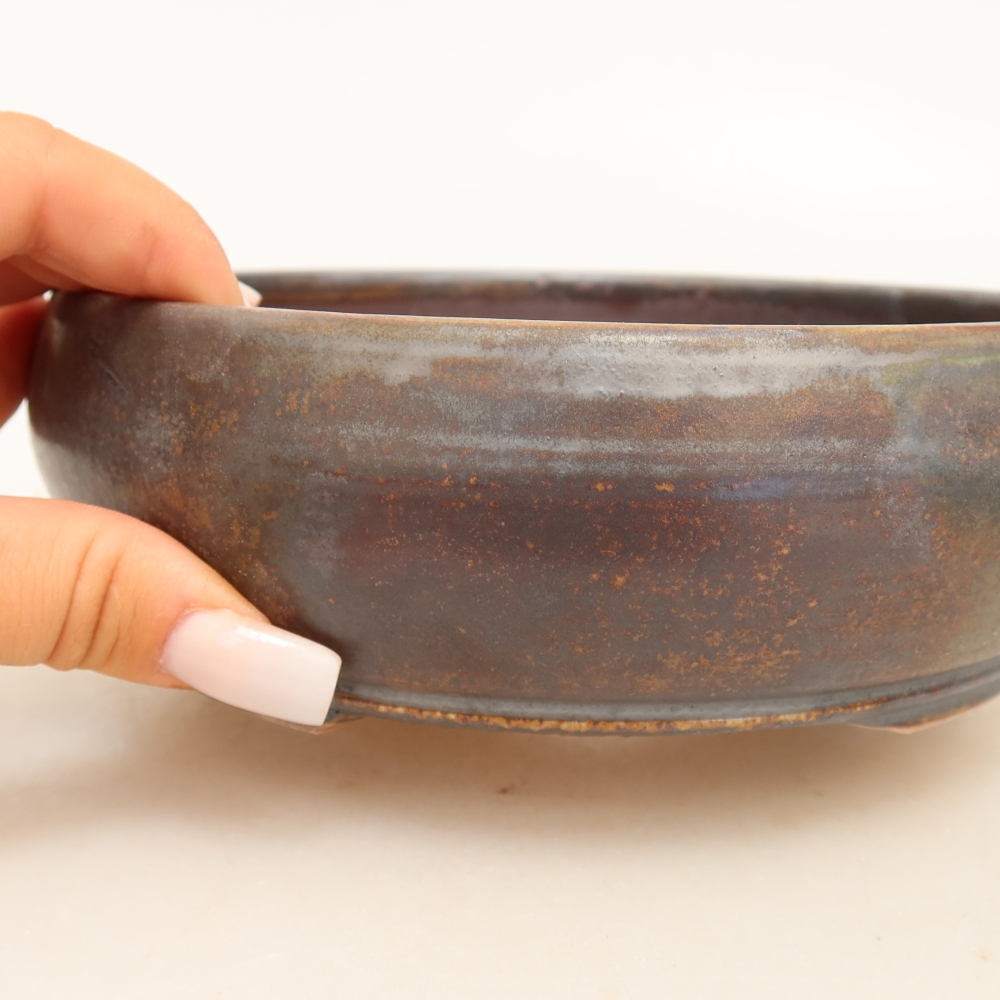Ceramiczna miska do bonsai 17 x 17 x 5,5 cm, kolor brązowy