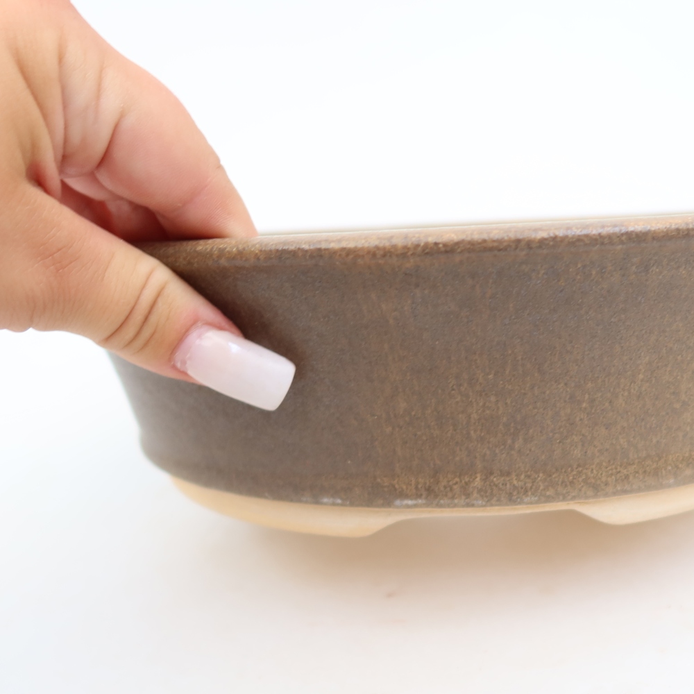 Ceramiczna miska do bonsai 24 x 24 x 6,5 cm, kolor brązowy