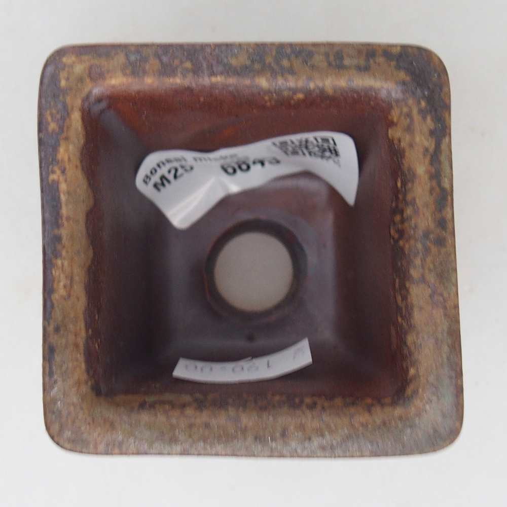 Ceramiczna miska do bonsai 5,5 x 5,5 x 5,5 cm, brązowa