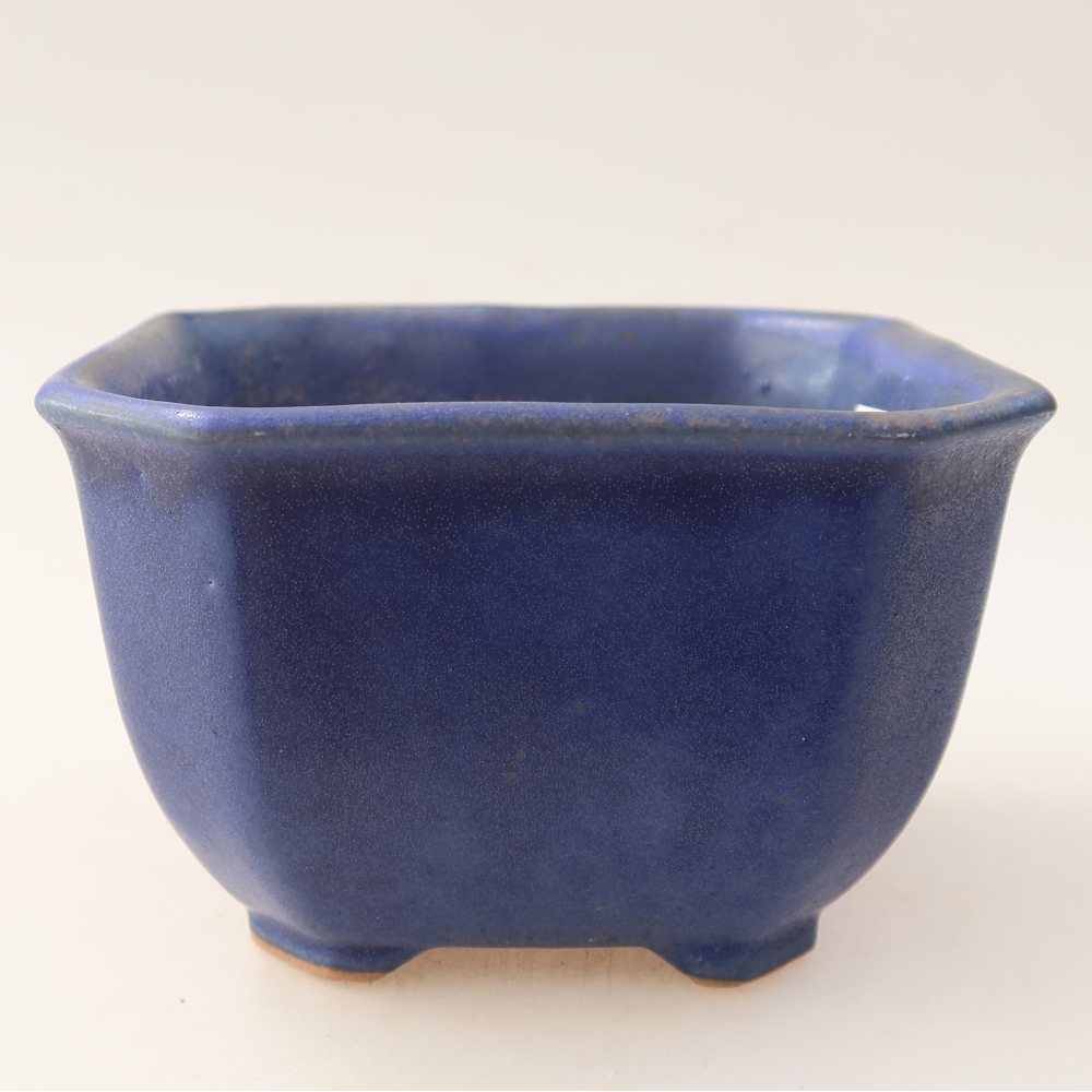 Ceramiczna miska do bonsai 10 x 10 x 6,5 cm, kolor niebieski
