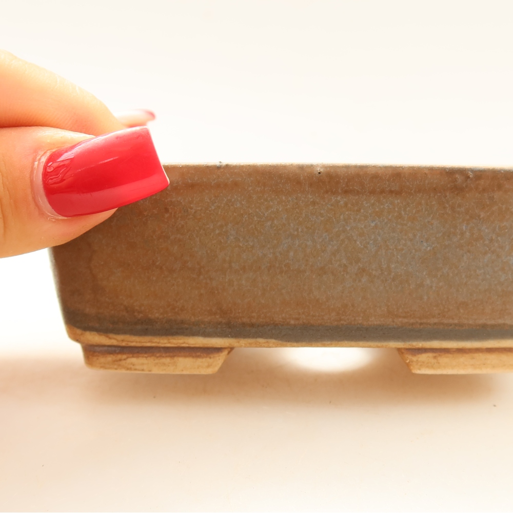 Ceramiczna miseczka do bonsai 10 x 8 x 3,5 cm, kolor brązowy
