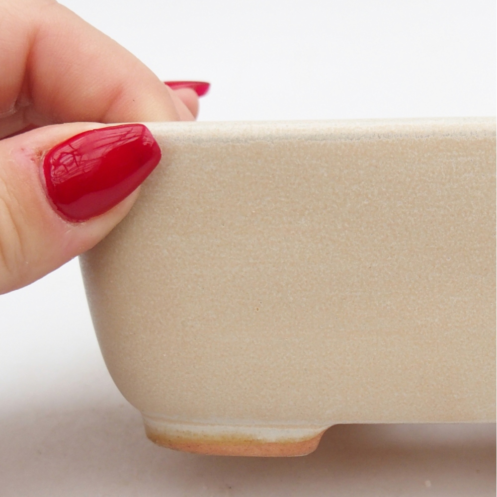 Ceramiczna miska do bonsai 12,5 x 10 x 5 cm, kolor beżowy