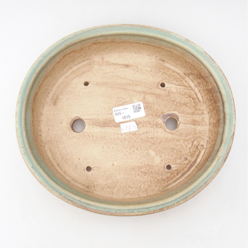 Ceramiczna miska do bonsai 26 x 23,5 x 5,5 cm, zielona